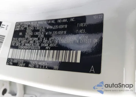 2023 Toyota Highlander Xle из США, поврежденный, VIN 5TDKDRBH5PS003228